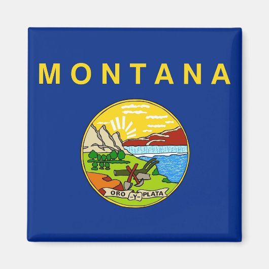 Magneet met vlag van Montana State - Verenigde Sta (Voorkant)