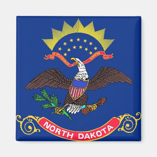 Magneet met vlag van North Dakota State - Verenigd (Voorkant)