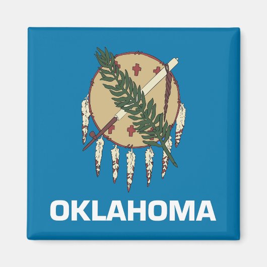 Magneet met vlag van Oklahoma State - Verenigde St (Voorkant)