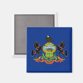 Magneet met vlag van Pennsylvania State - Verenigd (Voorkant / Achterkant)