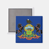 Magneet met vlag van Pennsylvania State - Verenigd (Voorkant / Achterkant)