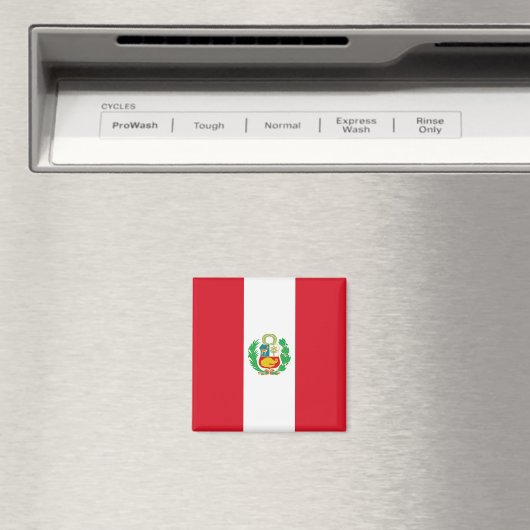 Magneet met vlag van Peru (Insitu (Vaatwasser))