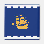 Magneet met vlag van Quebec City, Canada (Voorkant)