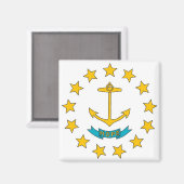 Magneet met Vlag van Rhode Island State - Verenigd (Voorkant / Achterkant)