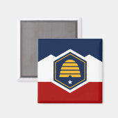 Magneet met vlag van Utah, VS (Voorkant / Achterkant)