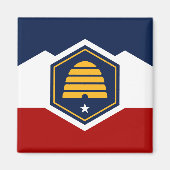 Magneet met vlag van Utah, VS (Voorkant)