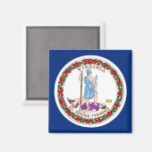 Magneet met vlag van Virginia State - Verenigde St (Voorkant / Achterkant)
