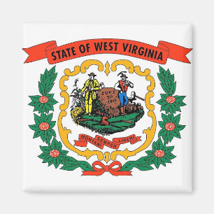 Magneet met vlag van West Virginia State - Verenig