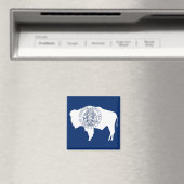 Magneet met vlag van Wyoming State - Verenigde Sta (Insitu (Vaatwasser))