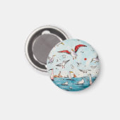 Magneet met vogelthema meeuw magneet (Voorkant / Achterkant)
