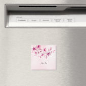Magneet met watercolor roze bloemen (Insitu (Vaatwasser))