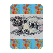 Magneet met waterverf kunst van een schattige Alpa (Verticaal)