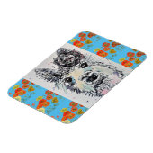 Magneet met waterverf kunst van een schattige Alpa (Linkerzijde)