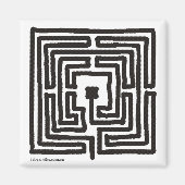 Magneet middeleeuws labyrint pen vierkant klein (Voorkant)