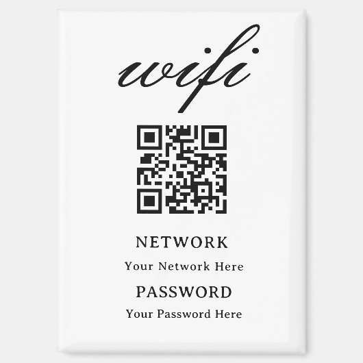 Magneet | Modern Wifi Wachtwoord Netwerk (Voorkant)