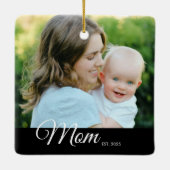 Magneet Moeder Opgericht Foto Moederdag Cadeau Keramisch Ornament (Achterkant)