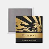 Magneet motorfiets biker goud (Voorkant / Achterkant)