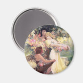 Magneet: Mucha - Geest van de Lente Magneet (Voorkant / Achterkant)