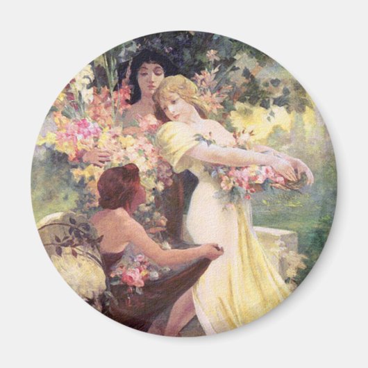 Magneet: Mucha - Geest van de Lente Magneet (Voorkant)