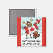 Magneet Nationale Vlag van Canada Dag (Voorkant / Achterkant)