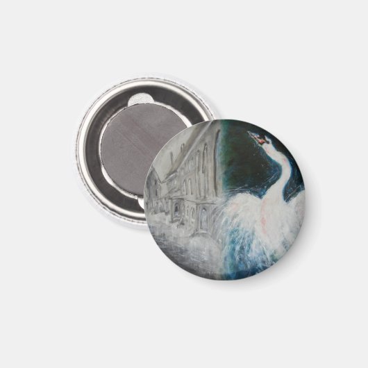 Magneet - olieverfschilderij "in een ver land" (Voorkant / Achterkant)