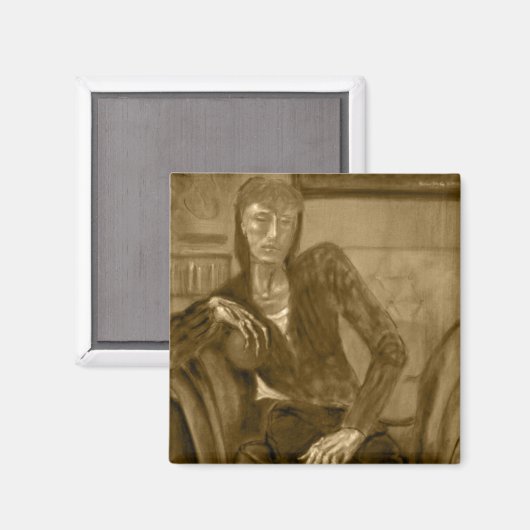 Magneet - Olieverfschilderij "Sinaasappel" in sepi (Voorkant / Achterkant)