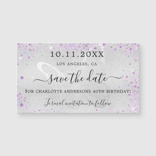 Magneet om de datum van de verjaardag van de zilve (Voorkant)