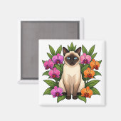 magneet orchidee siamees kat (Voorkant / Achterkant)
