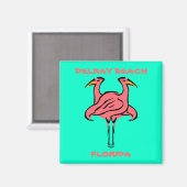 MAGNEET- PAAR FLAMINGO'S ~ GEMAKKELIJK AAN TE PASS MAGNEET (Voorkant / Achterkant)