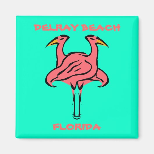 MAGNEET- PAAR FLAMINGO'S ~ GEMAKKELIJK AAN TE PASS MAGNEET (Voorkant)