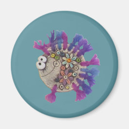 Magneet - Paarse garenvis - Baby