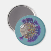 Magneet - Paarse garenvis - Mama (Voorkant / Achterkant)