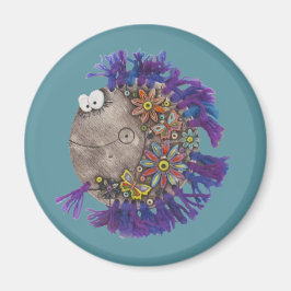 Magneet - Paarse garenvis - Papa