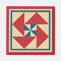 Magneet - Patriottische Spin Quilt Square