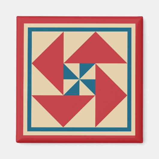 Magneet - Patriottische Spin Quilt Square (Voorkant)