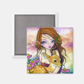Magneet - Peace Valley Fawn Herten Fairy kunst (Voorkant / Achterkant)