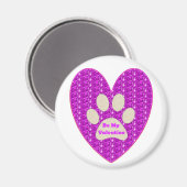Magneet Poot Hart Roze Wit Wees Mijn Valentijn (Voorkant / Achterkant)