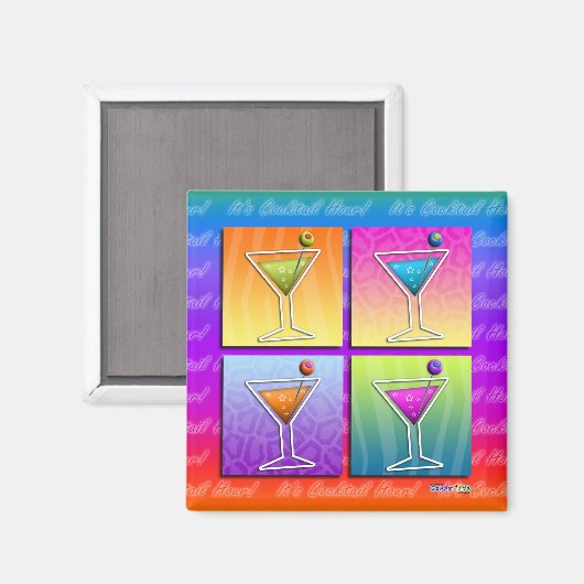 Magneet - Pop Art Martinis (Voorkant / Achterkant)