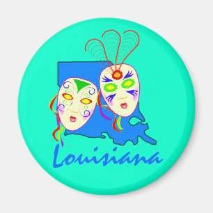 Magneet ~ Promote Louisiana State Map & Mardi Gras