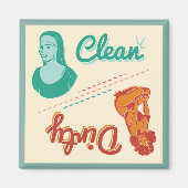 Magneet ~  Retro Clean / Vuile Vaatwasser (Voorkant)