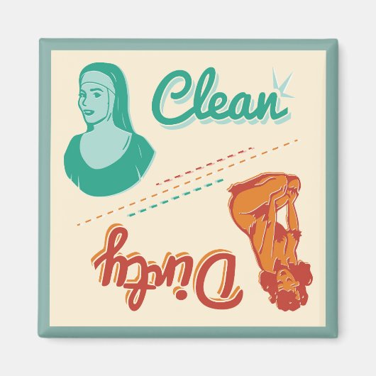 Magneet ~ Retro Clean / Vuile Vaatwasser (Voorkant)