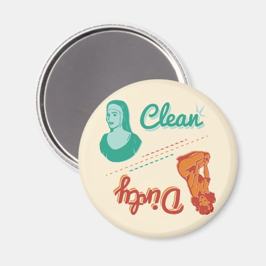 Magneet ~  Retro Clean Vuile Vaatwasser (Voorkant / Achterkant)