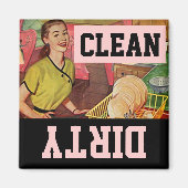 Magneet  Retro Happy Homemaker Vaatwasser (Voorkant)