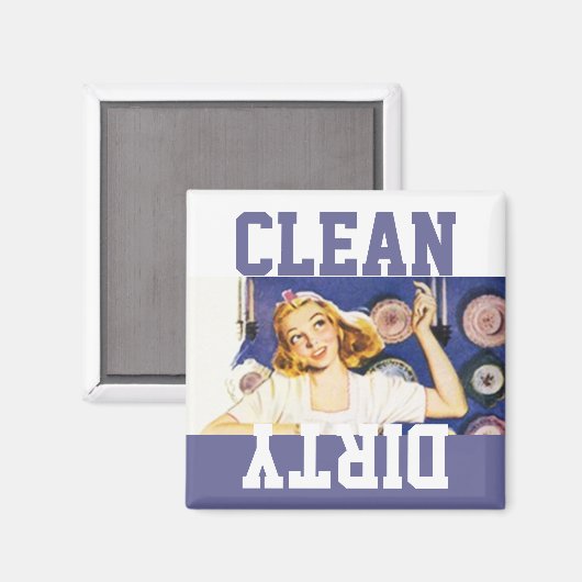 Magneet  Retro Happy Homemaker Vaatwasser (Voorkant / Achterkant)