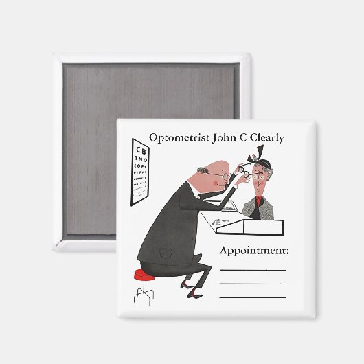 Magneet ~ RETRO Optometrist Oogarts Afspraak (Voorkant / Achterkant)
