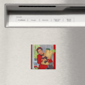 Magneet ~ RETRO Stijl Suburban Kruidenier Shopper (Insitu (Vaatwasser))