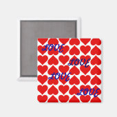 Magneet - Rode harten - LIEFDE LIEFDE (Voorkant / Achterkant)