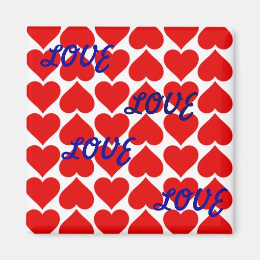 Magneet - Rode harten - LIEFDE LIEFDE (Voorkant)