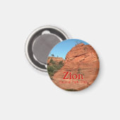 Magneet: Rode rots in Zion (rond) Magneet (Voorkant / Achterkant)