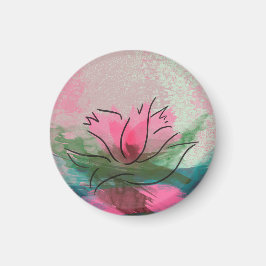 Magneet, Roze Bloem Schildering Magneet